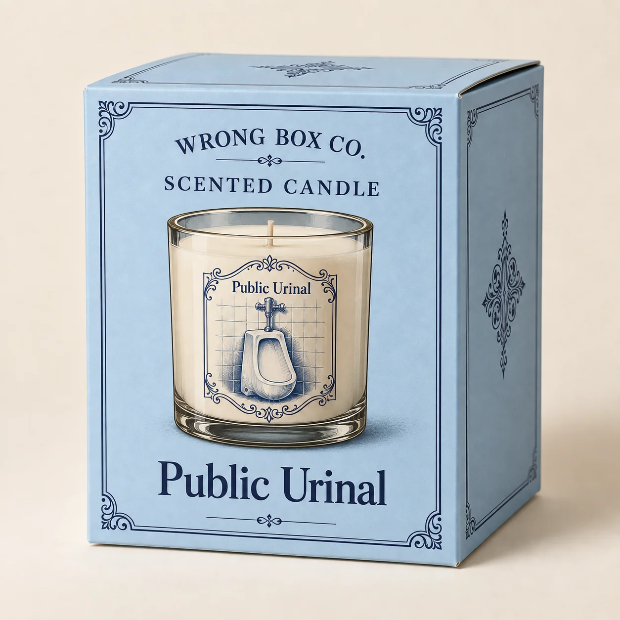 Terribly sented candle — Public urinal smell — empty printed novelty gift box